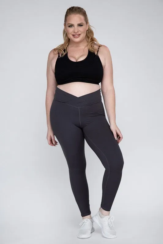 Curvy Size V Waist Full Length Leggings • More Colors