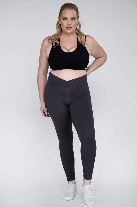 Curvy Size V Waist Full Length Leggings • More Colors