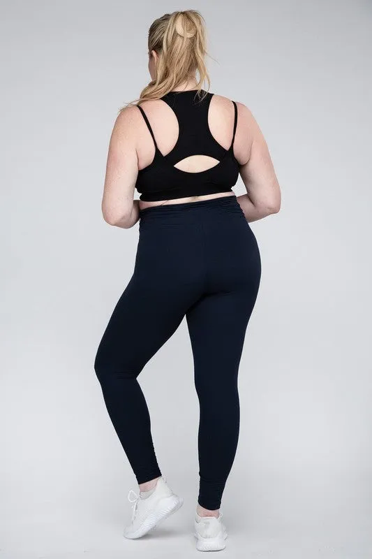 Curvy Size V Waist Full Length Leggings • More Colors