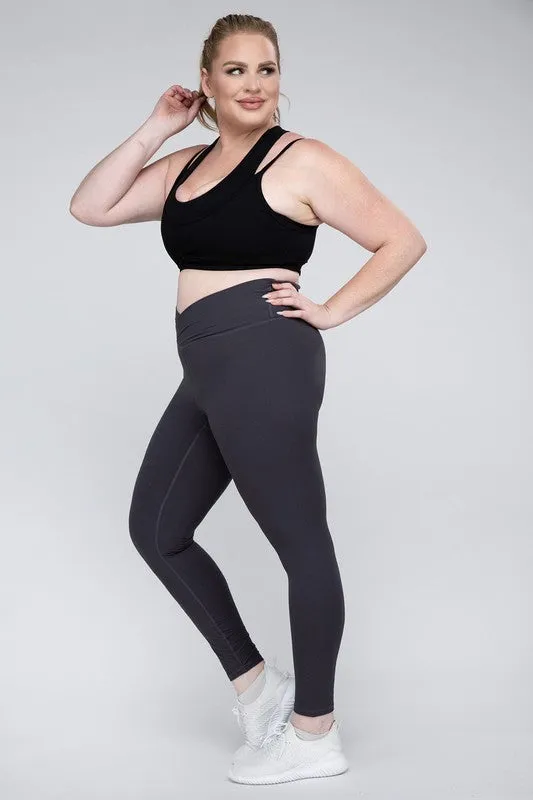 Curvy Size V Waist Full Length Leggings • More Colors