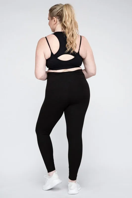 Curvy Size V Waist Full Length Leggings • More Colors