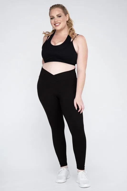 Curvy Size V Waist Full Length Leggings • More Colors