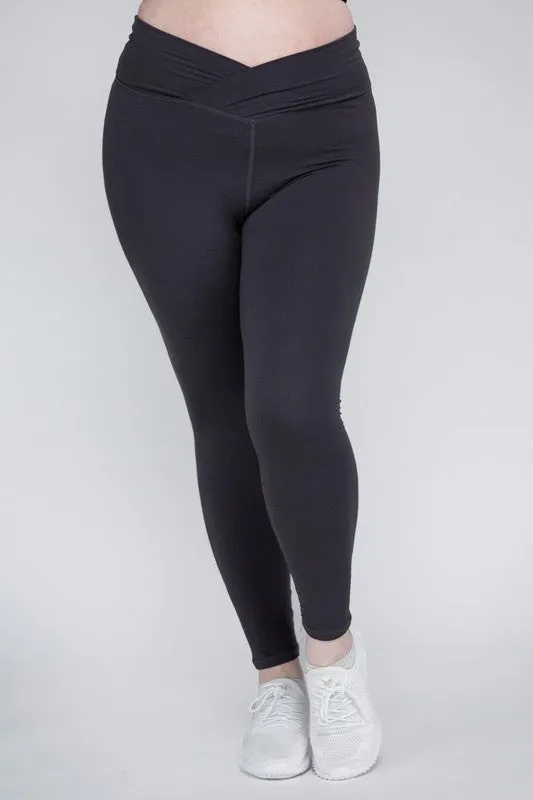 Curvy Size V Waist Full Length Leggings • More Colors