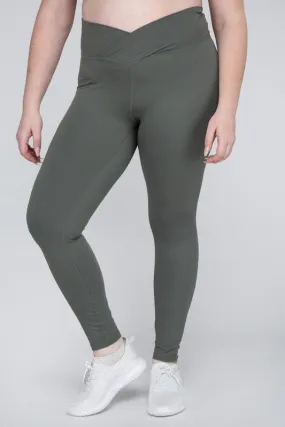 Curvy Size V Waist Full Length Leggings • More Colors