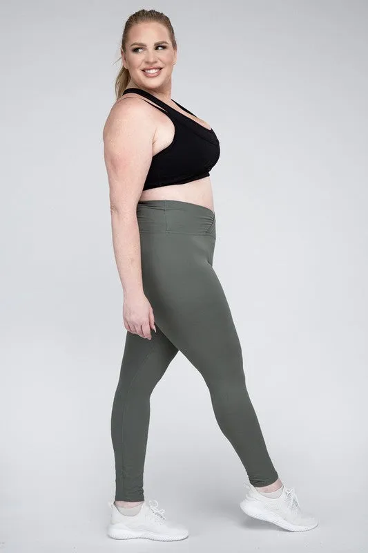 Curvy Size V Waist Full Length Leggings • More Colors