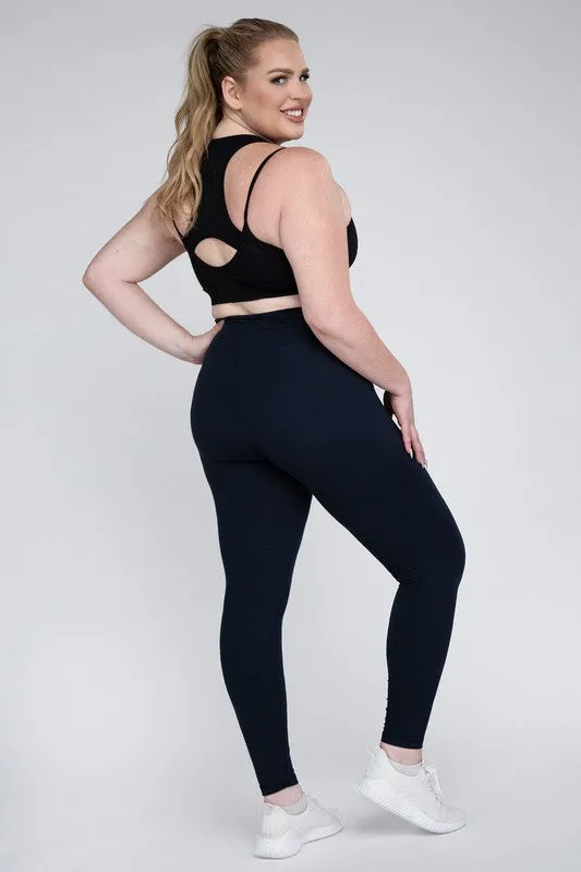 Curvy Size V Waist Full Length Leggings • More Colors