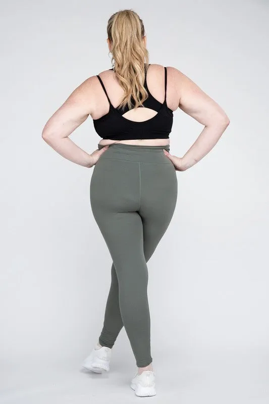 Curvy Size V Waist Full Length Leggings • More Colors