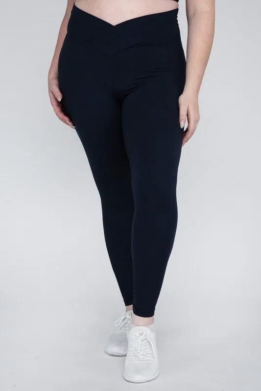 Curvy Size V Waist Full Length Leggings • More Colors