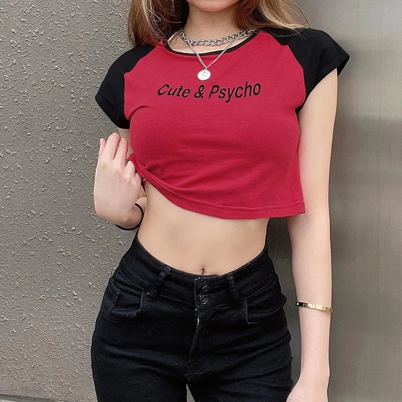 Cute & Psycho Red Crop Top SD01150