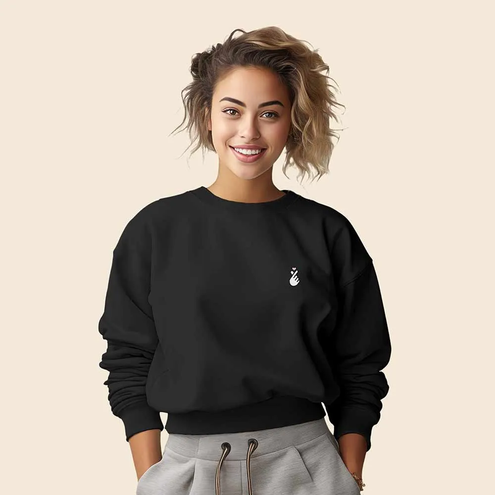 Dalix Snap Heart Relaxed Sweatshirt