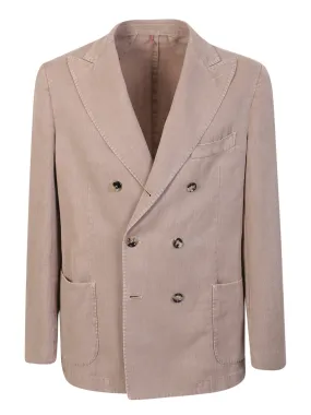 Dark beige double-breasted blazer