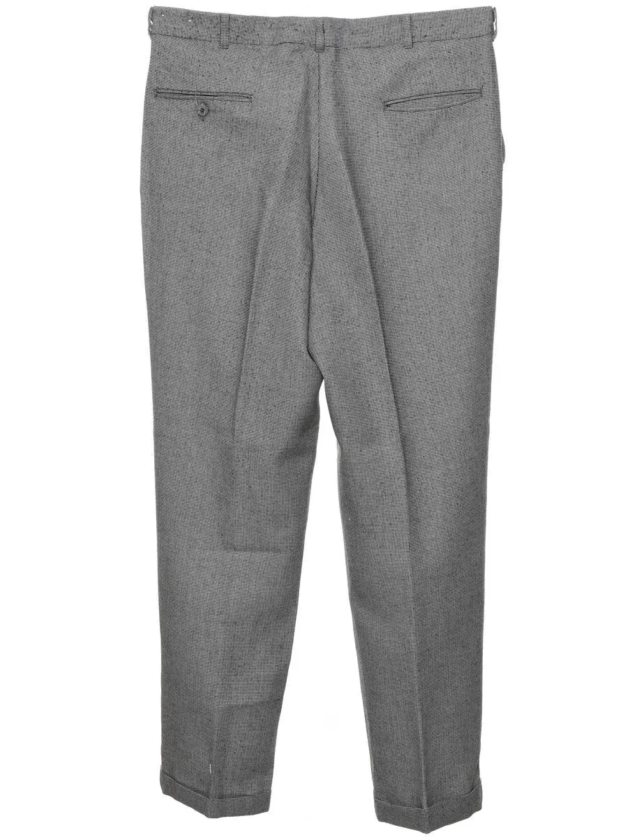 Dark Grey & Black Textured Trousers - W34 L30