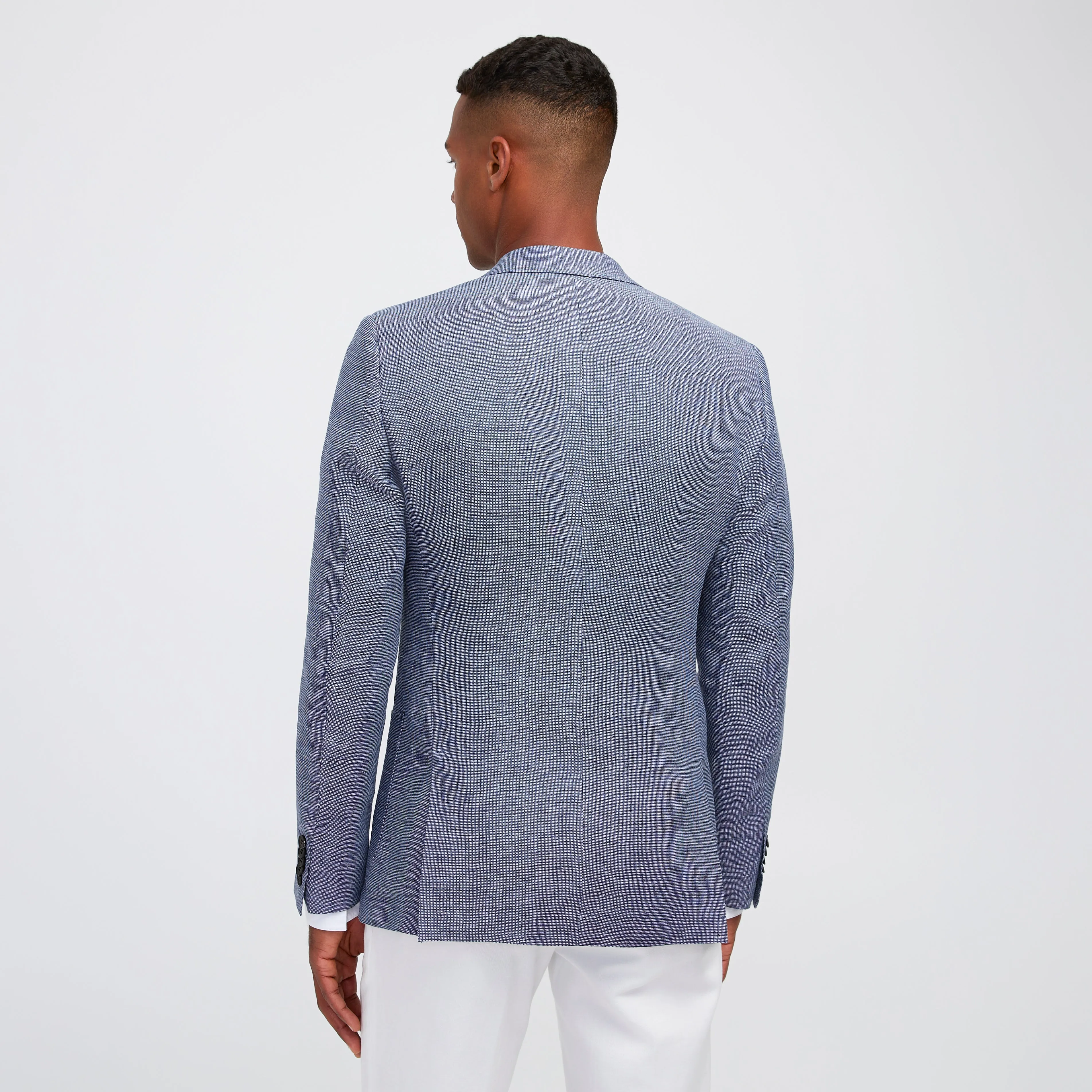 Delave Linen End on End Blazer Light Denim