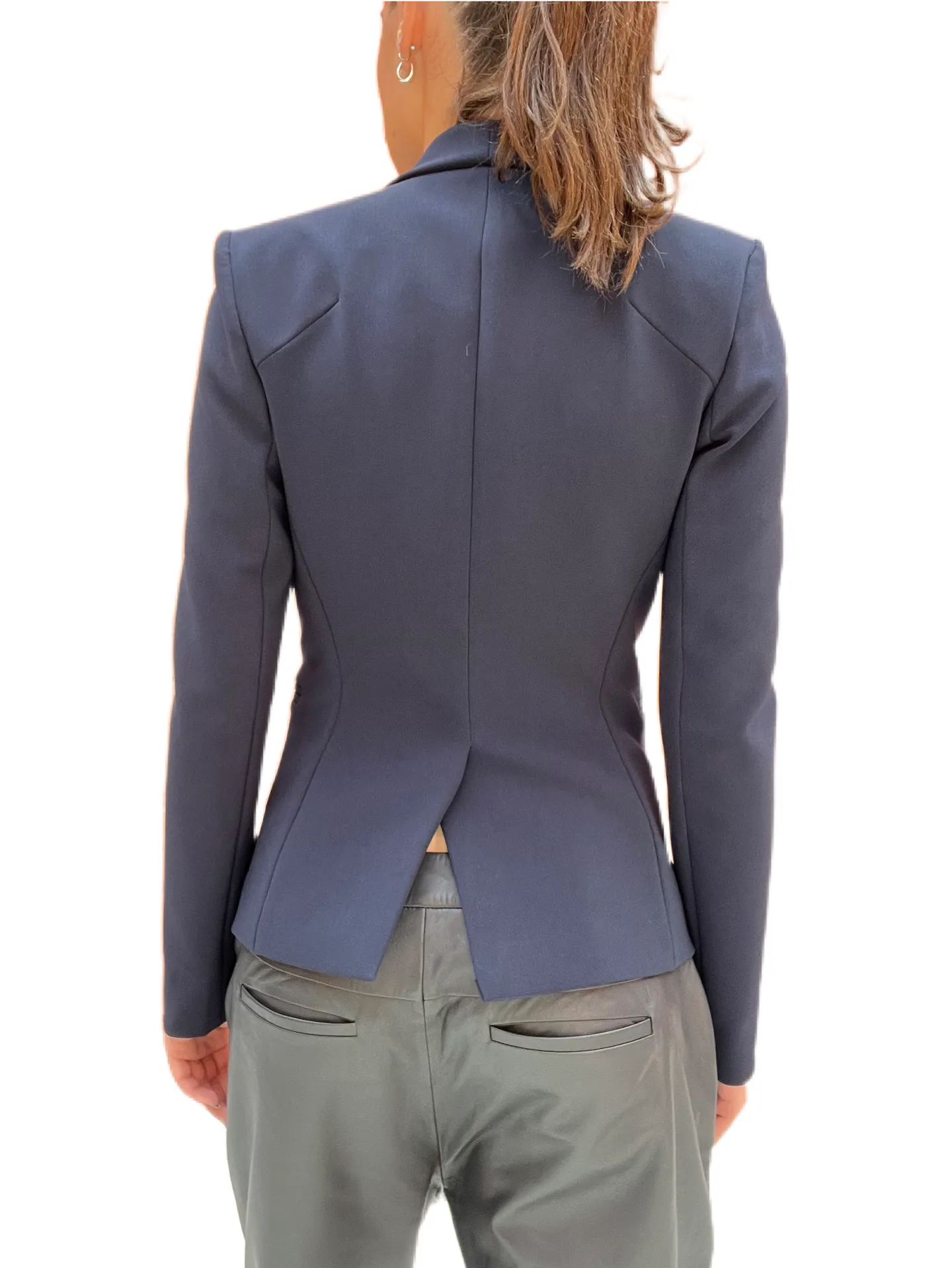 Dion Lee French Navy Blazer w One Button. Size: 6