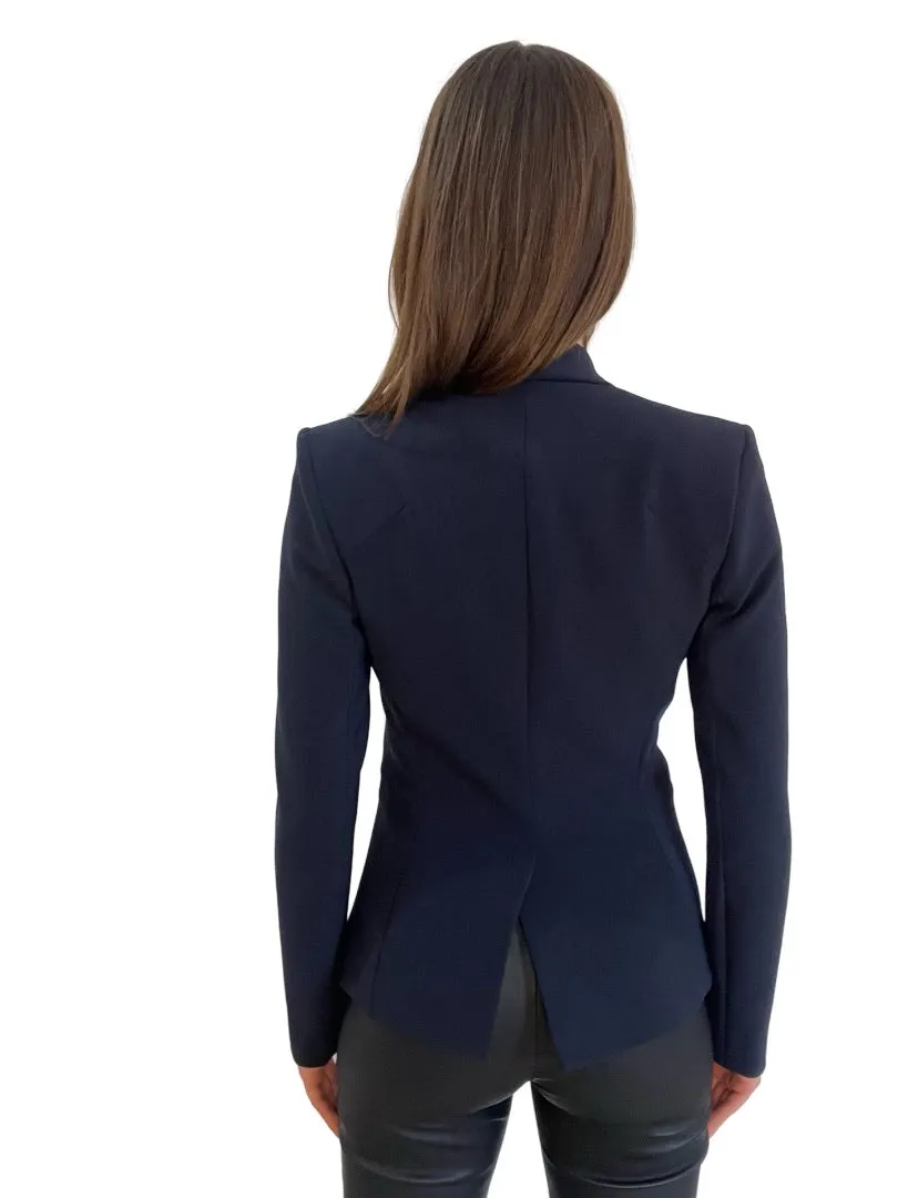 Dion Lee French Navy Blazer w One Button. Size: 6