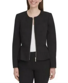 Dkny Zippered Peplum-Hem Blazer