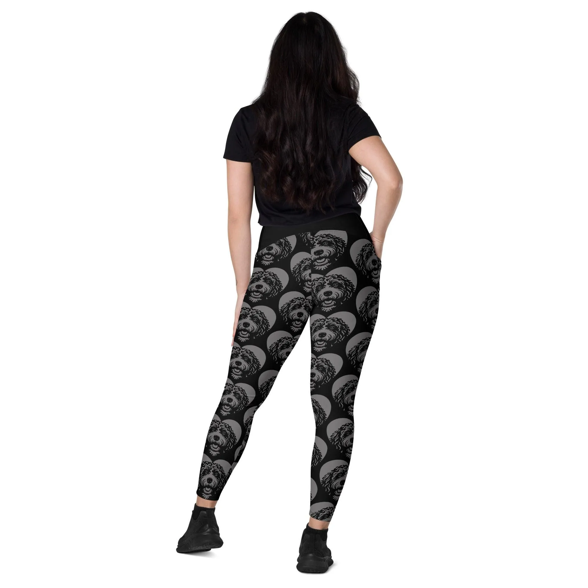 DOG BREED LEGGINGS with pockets - BARBET - HERTTAHOUND - grey