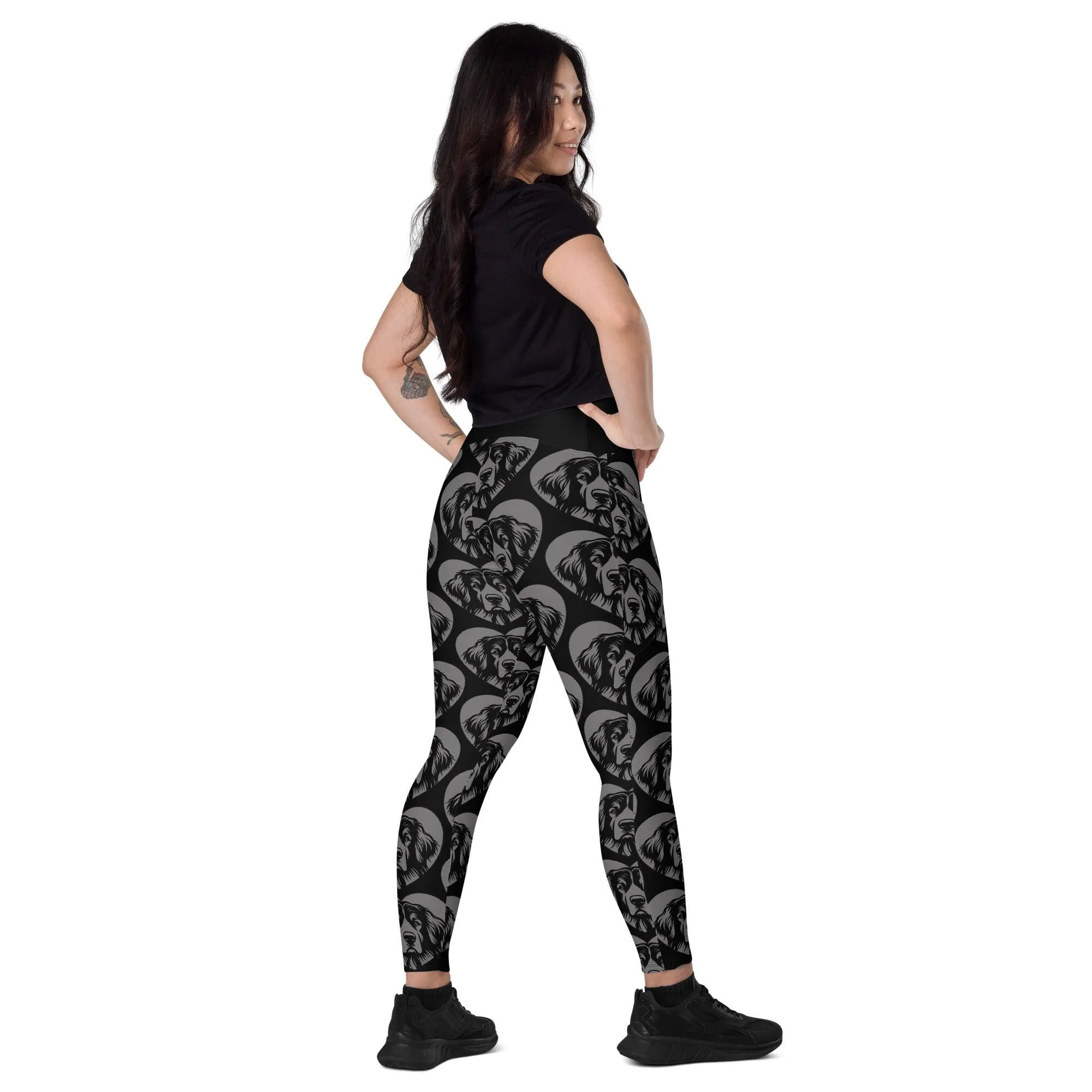 DOG BREED LEGGINGS with pockets - HOVAWART - HERTTAHOUND - grey