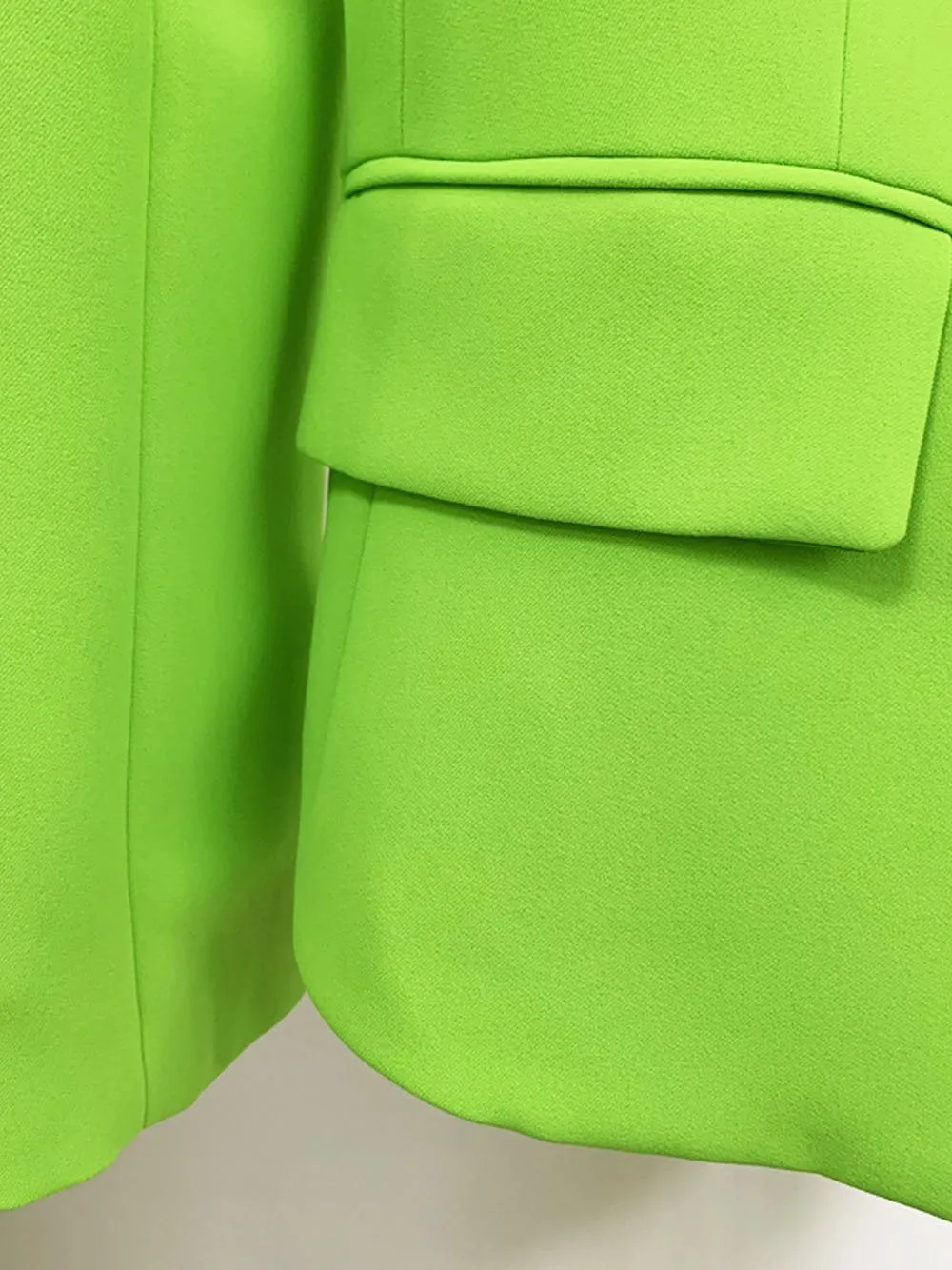 Double Breasted Blazer in Neon Green