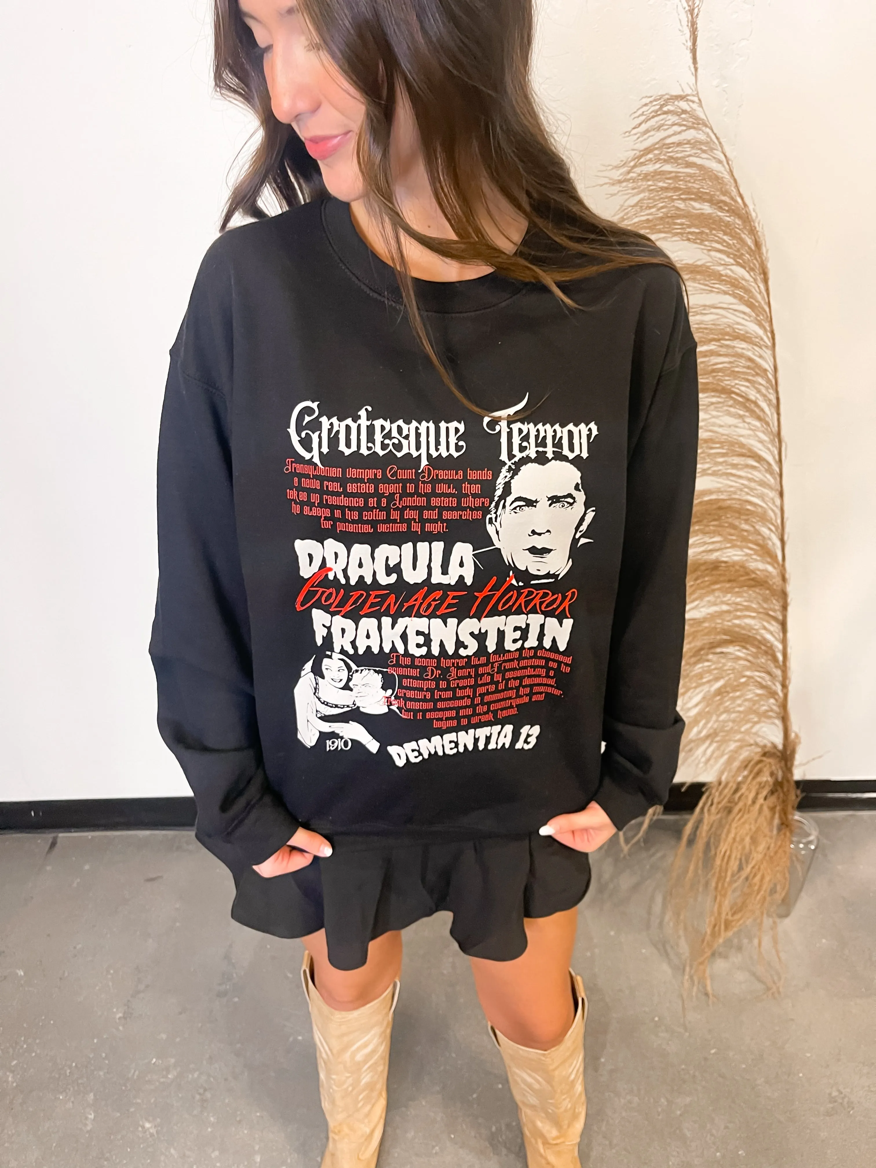 Dracula and Frankenstein Sweatshirt | Black