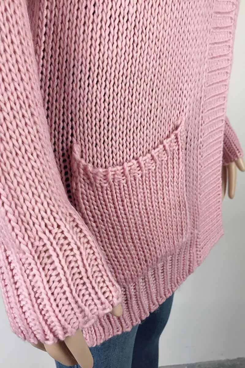 Dunnmall Solid Loose Sleeve Sweater Cardigan