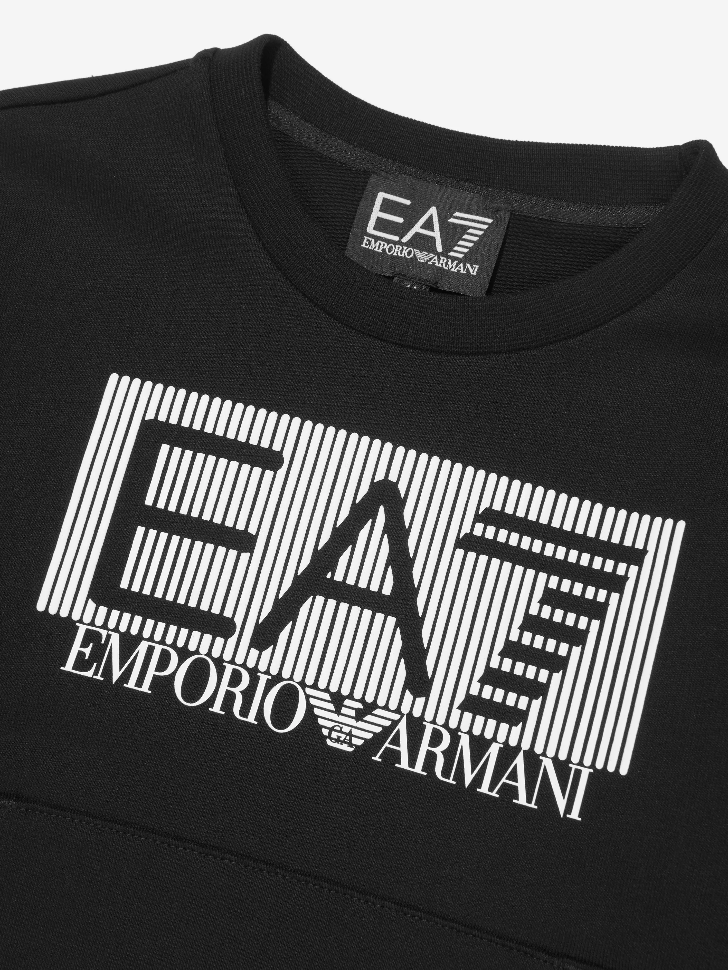 EA7 Emporio Armani Boys Train Visibility Logo Sweatshirt in Black