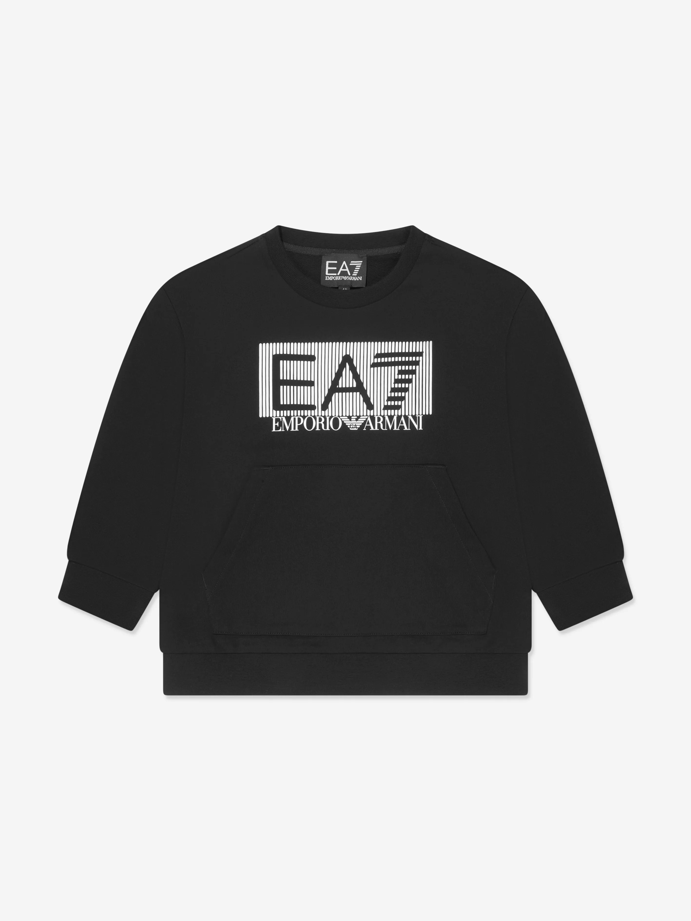 EA7 Emporio Armani Boys Train Visibility Logo Sweatshirt in Black