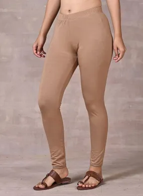 Farah Sand Beige Viscose Lycra Leggings for Women