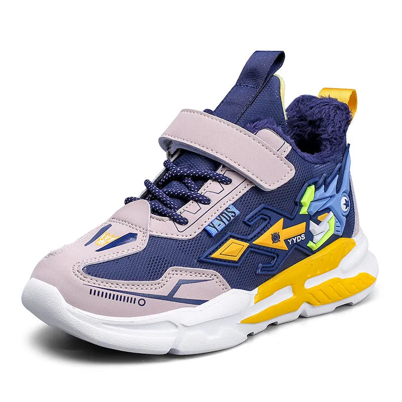 Fashion Kids Sneakers Outdoor Children Sport Shoes Winter Plush Warm Boys Tennis Sneakers