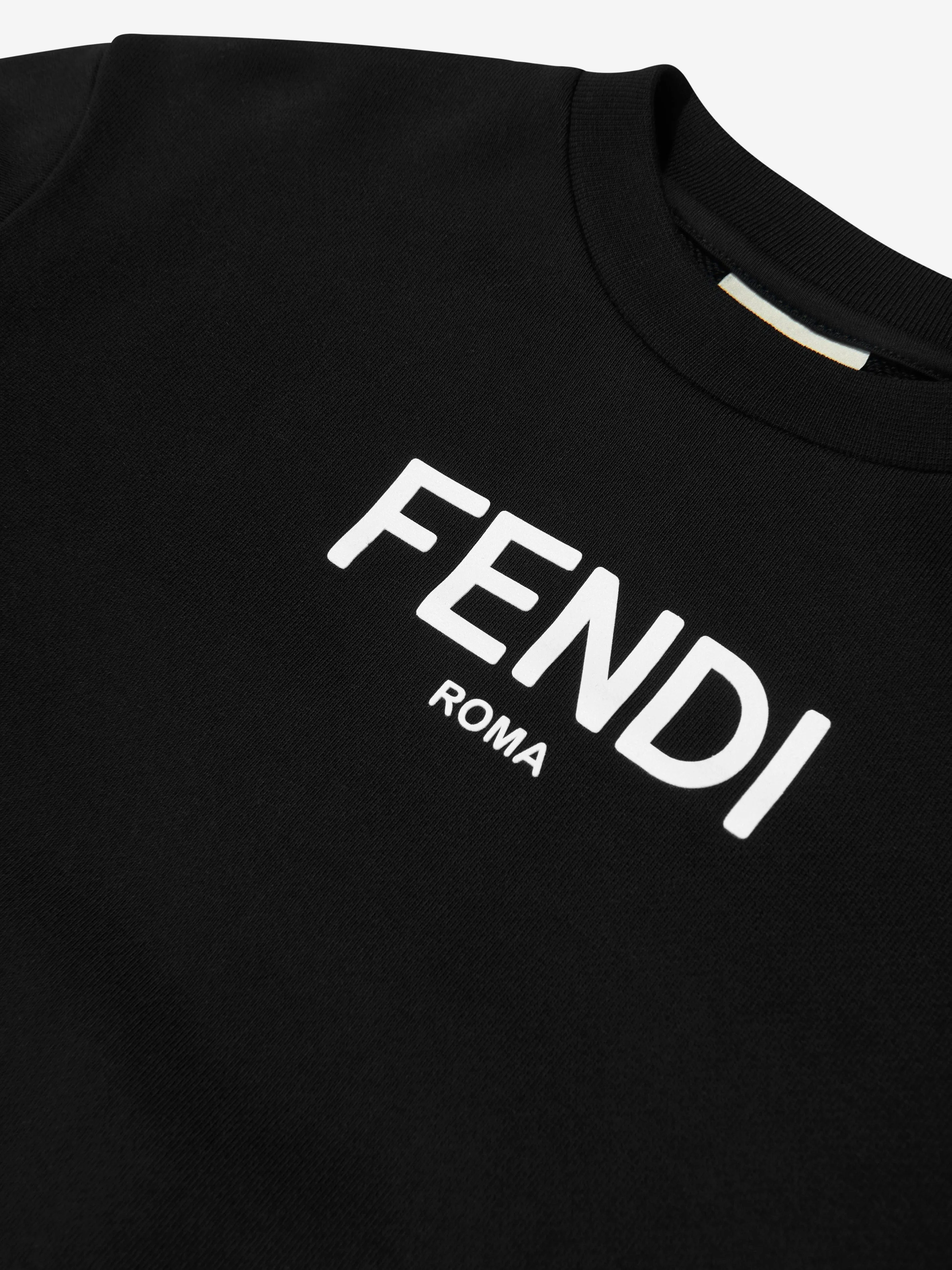 Fendi Kids Logo Sweatshirt in Black