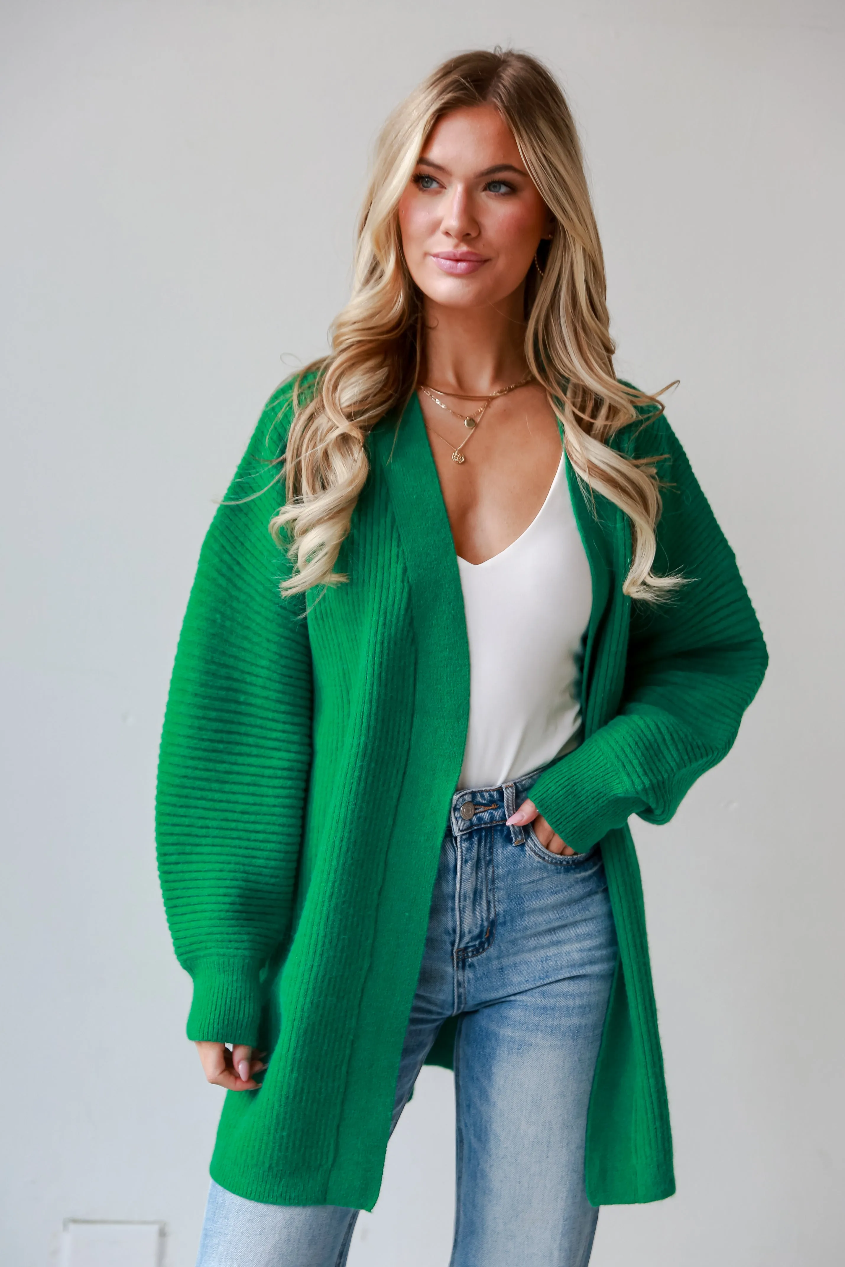 FINAL SALE - Delightfully Warm Green Sweater Cardigan