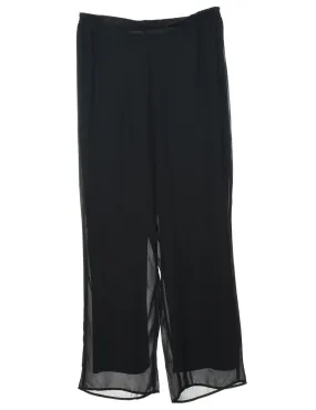 Flared Leg Black Palazzo Trousers - W32 L27