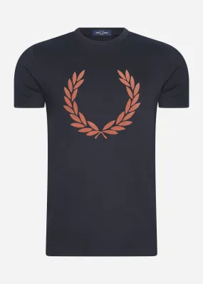 Flock laurel wreath t-shirt - navy