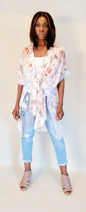 Floral Print Kimono