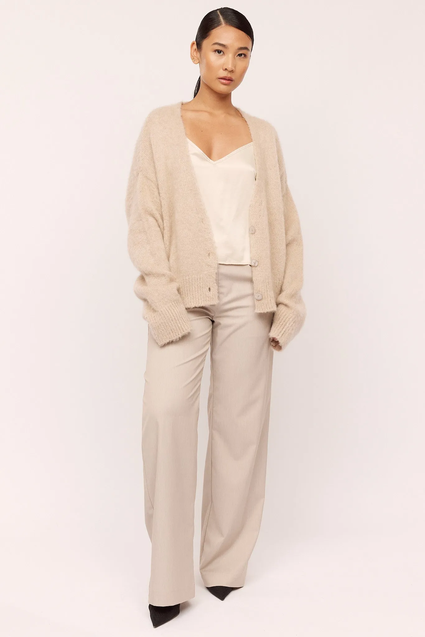 Florie Brushed Cardigan - Warm Sand