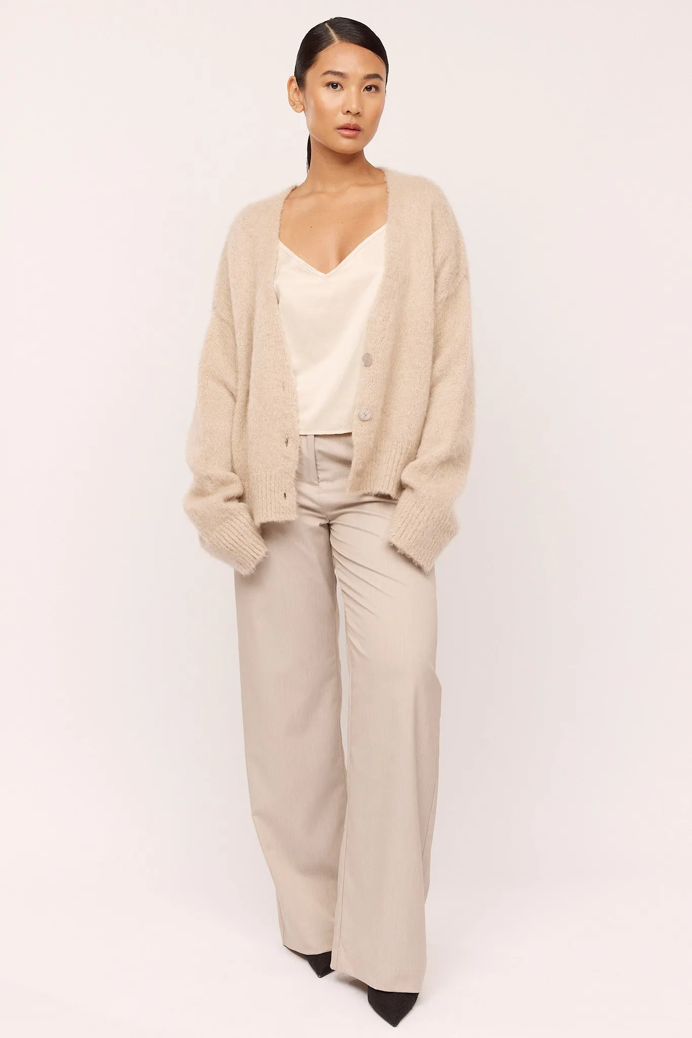 Florie Brushed Cardigan - Warm Sand