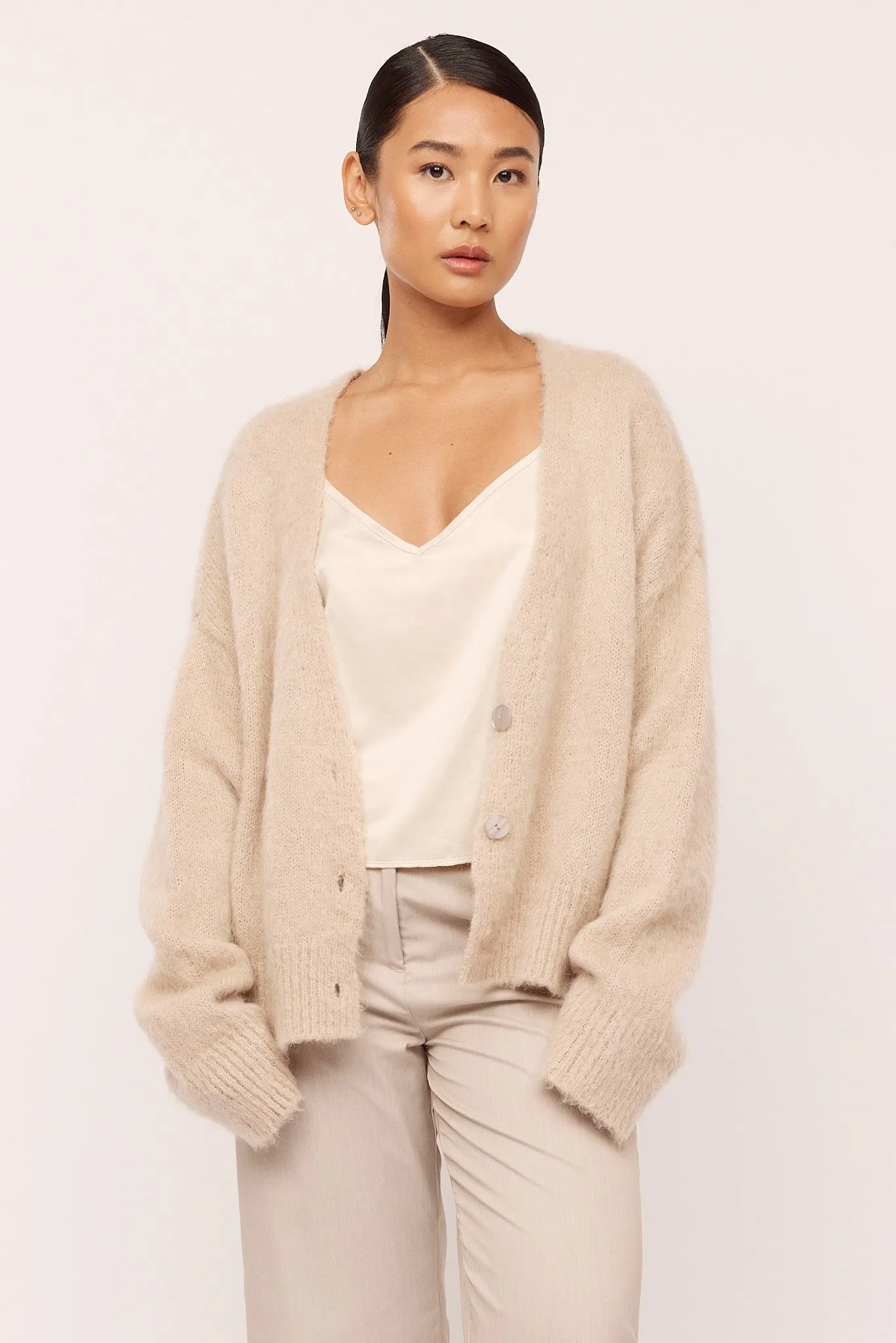 Florie Brushed Cardigan - Warm Sand