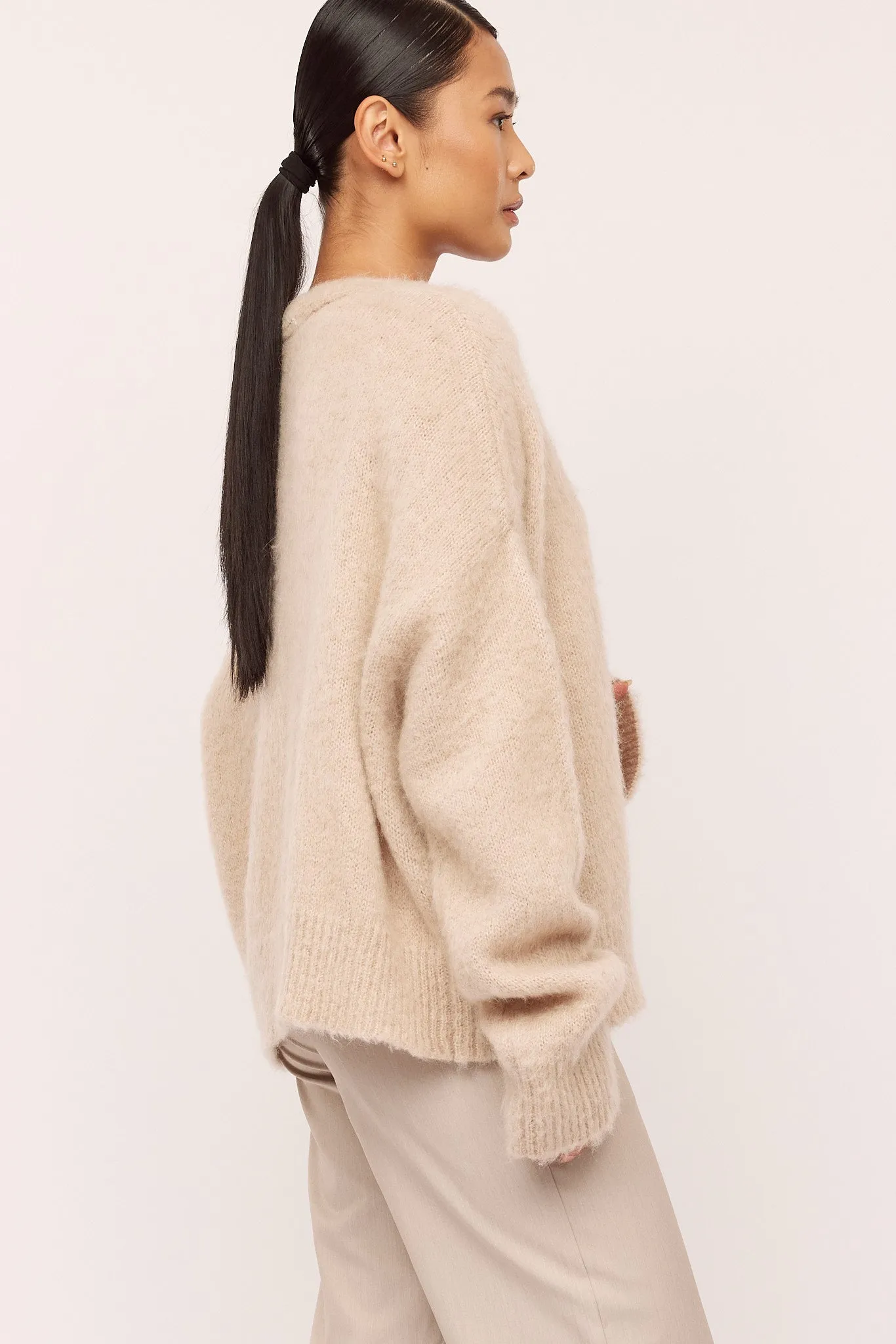 Florie Brushed Cardigan - Warm Sand