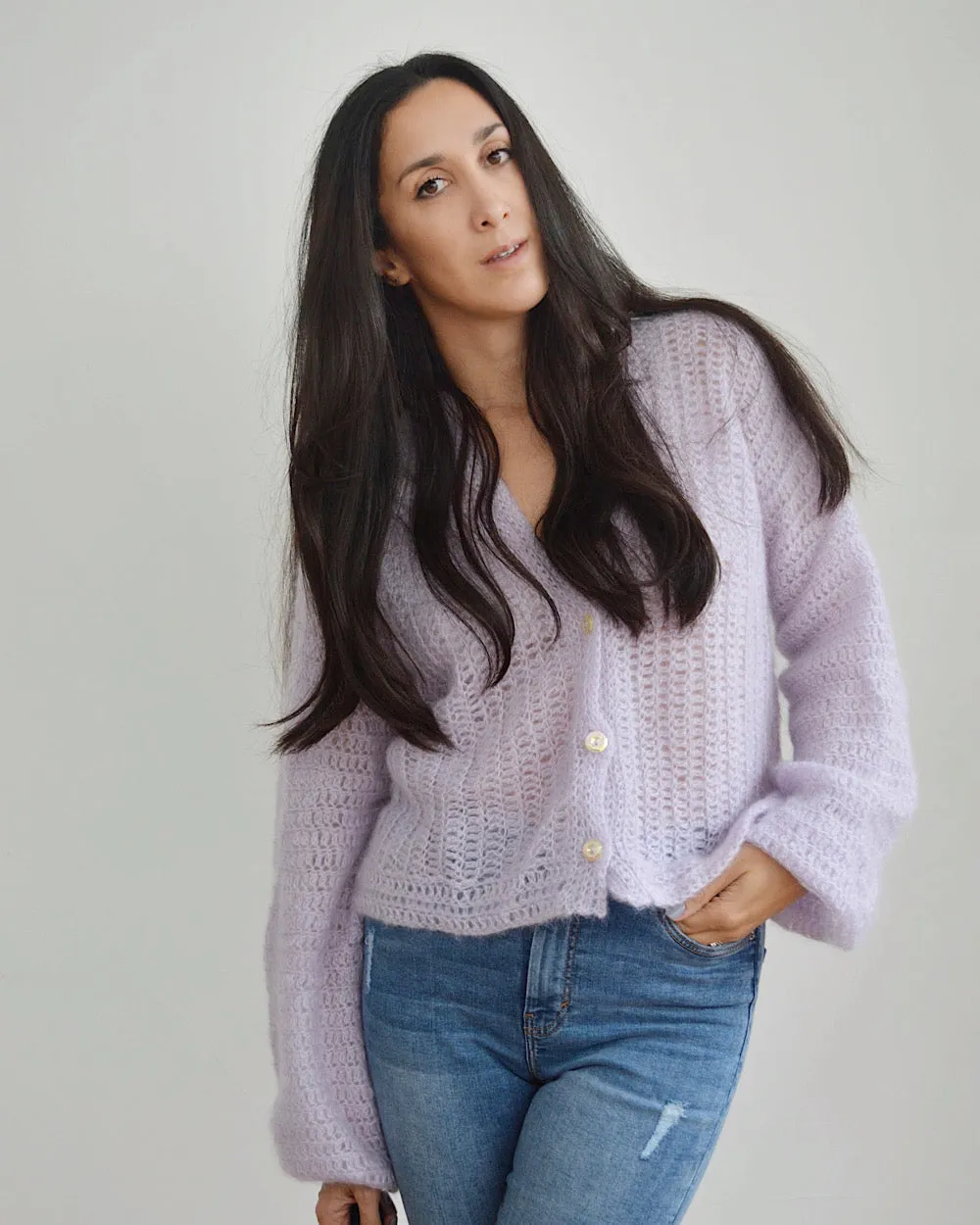 Fluffy Lines Cardi - Downloadable Crochet Pattern