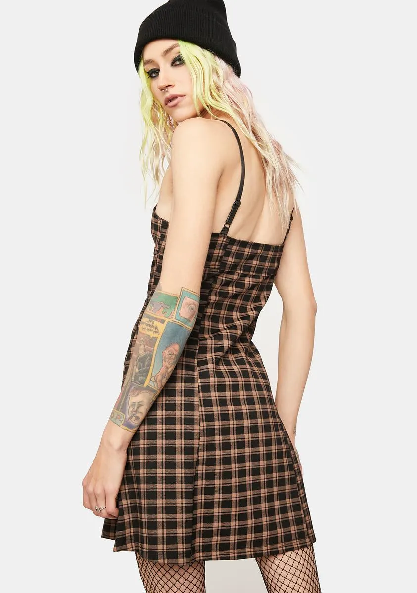 Future Gothic Series Plaid Slip Dress