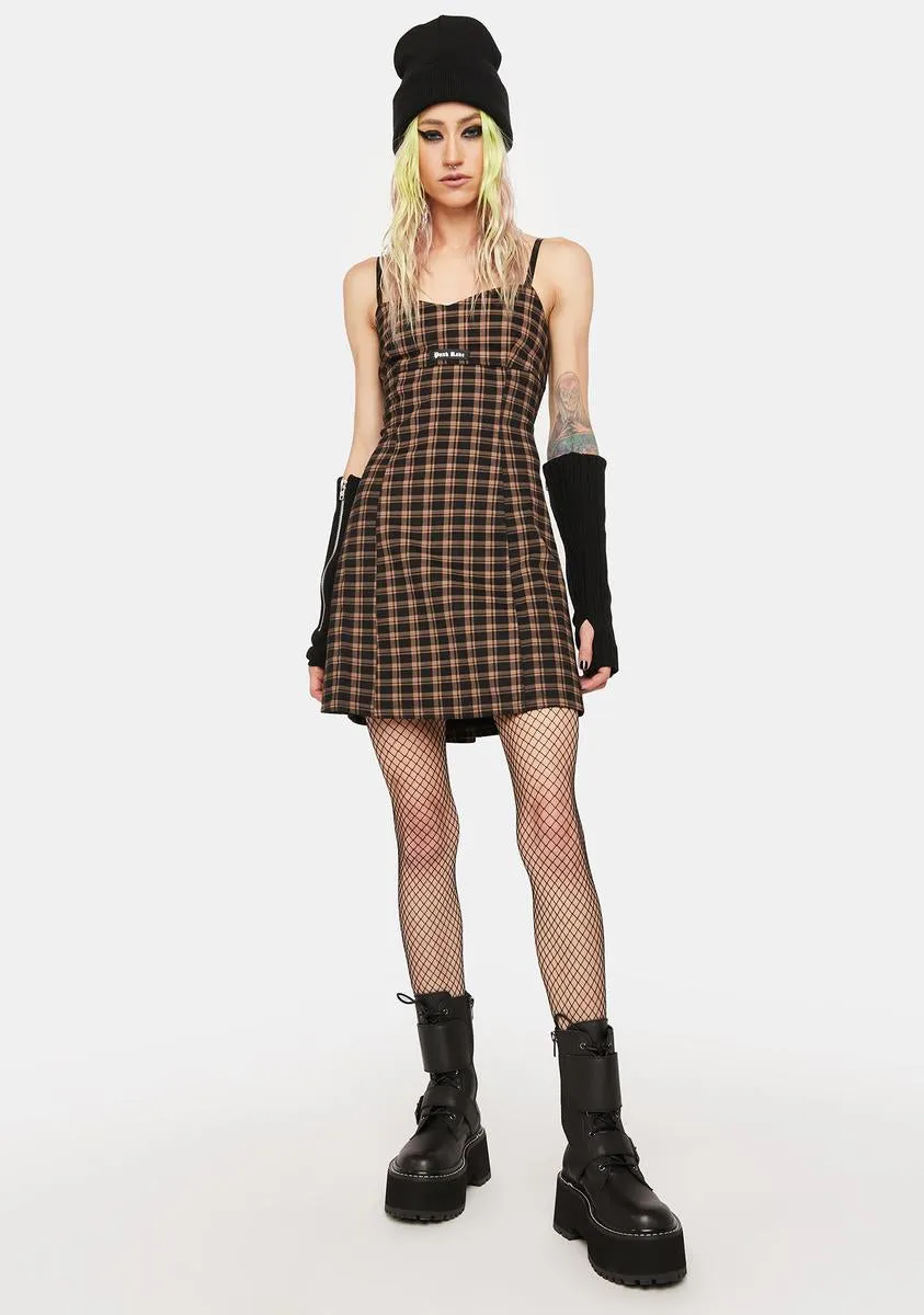 Future Gothic Series Plaid Slip Dress