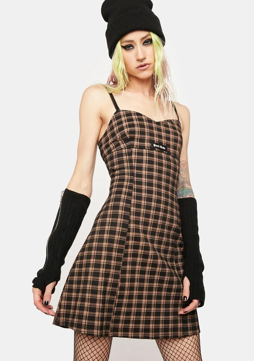 Future Gothic Series Plaid Slip Dress