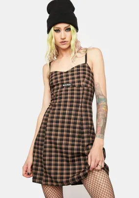 Future Gothic Series Plaid Slip Dress