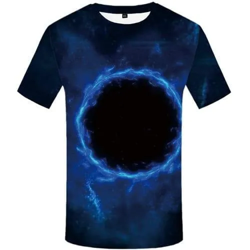 Galaxy T shirts Men Black Hole T-shirts Graphic Flame T shirts Funny Blue Tshirt Anime Space Shirt Print Short Sleeve Fashion