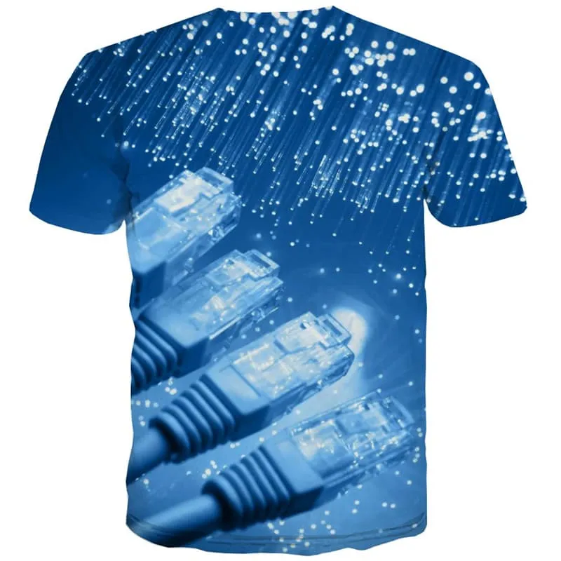 Galaxy T shirts Men Technology Shirt Print Blue Tshirts Cool Short Sleeve