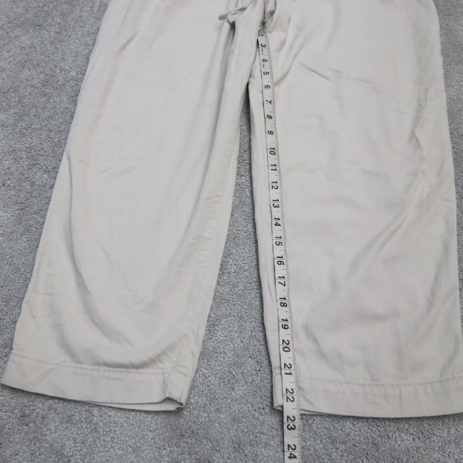 GAP Womens Stretch Straight Leg Dress Easy Pants High Rise Pockets Beige Size XL