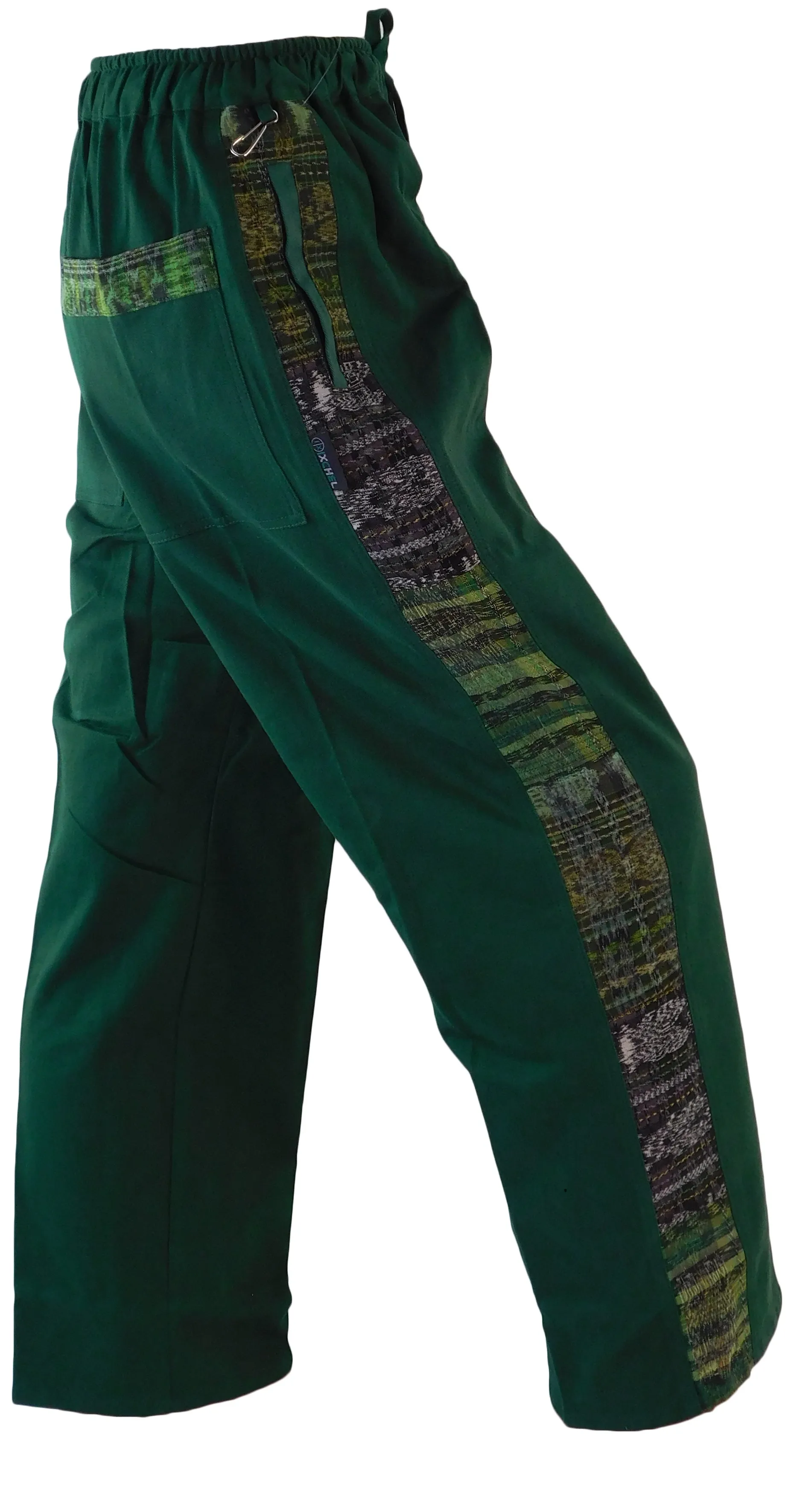 Garment dyed Patchwork Pants with hand woven patches