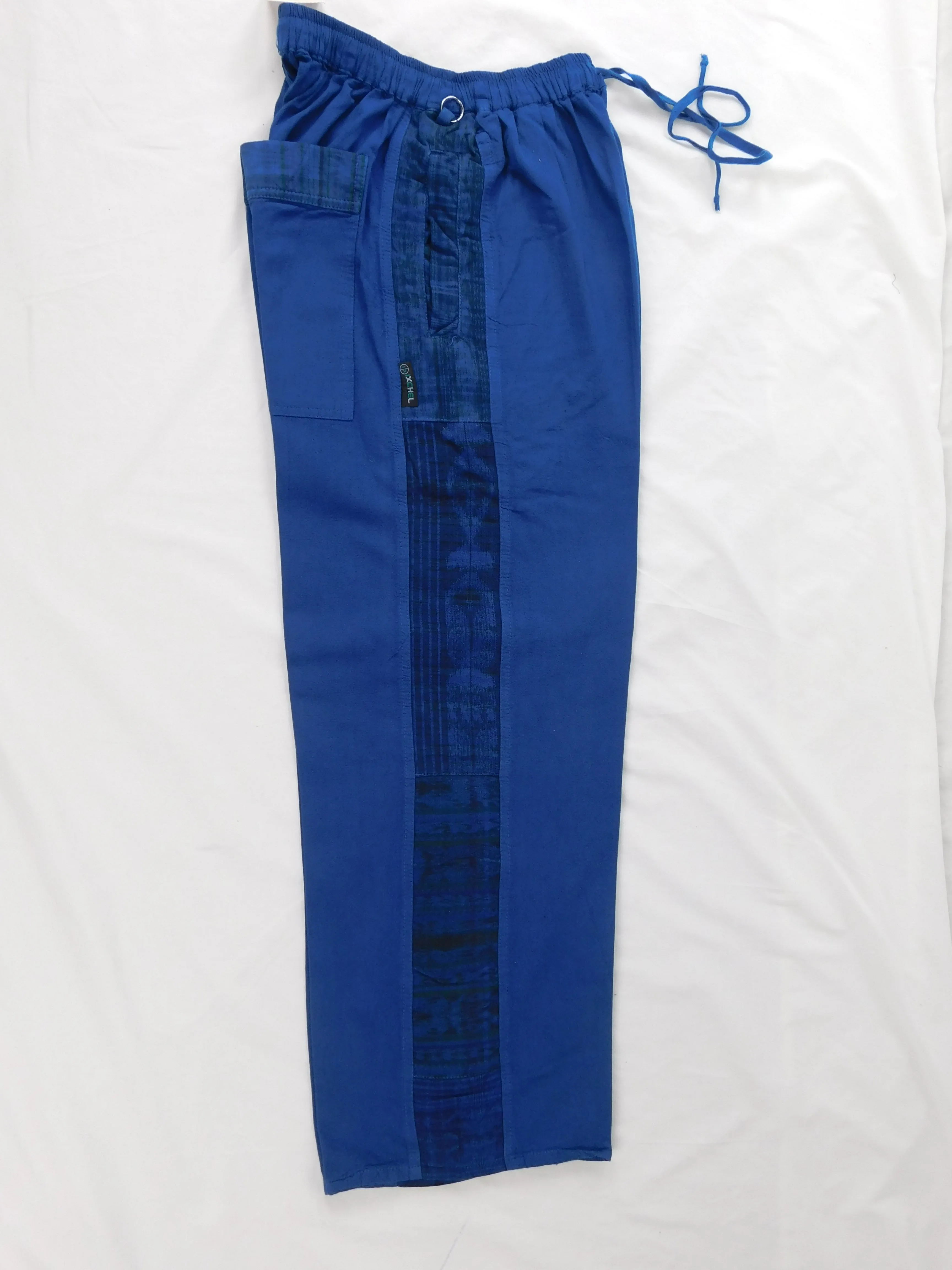 Garment dyed Patchwork Pants with hand woven patches