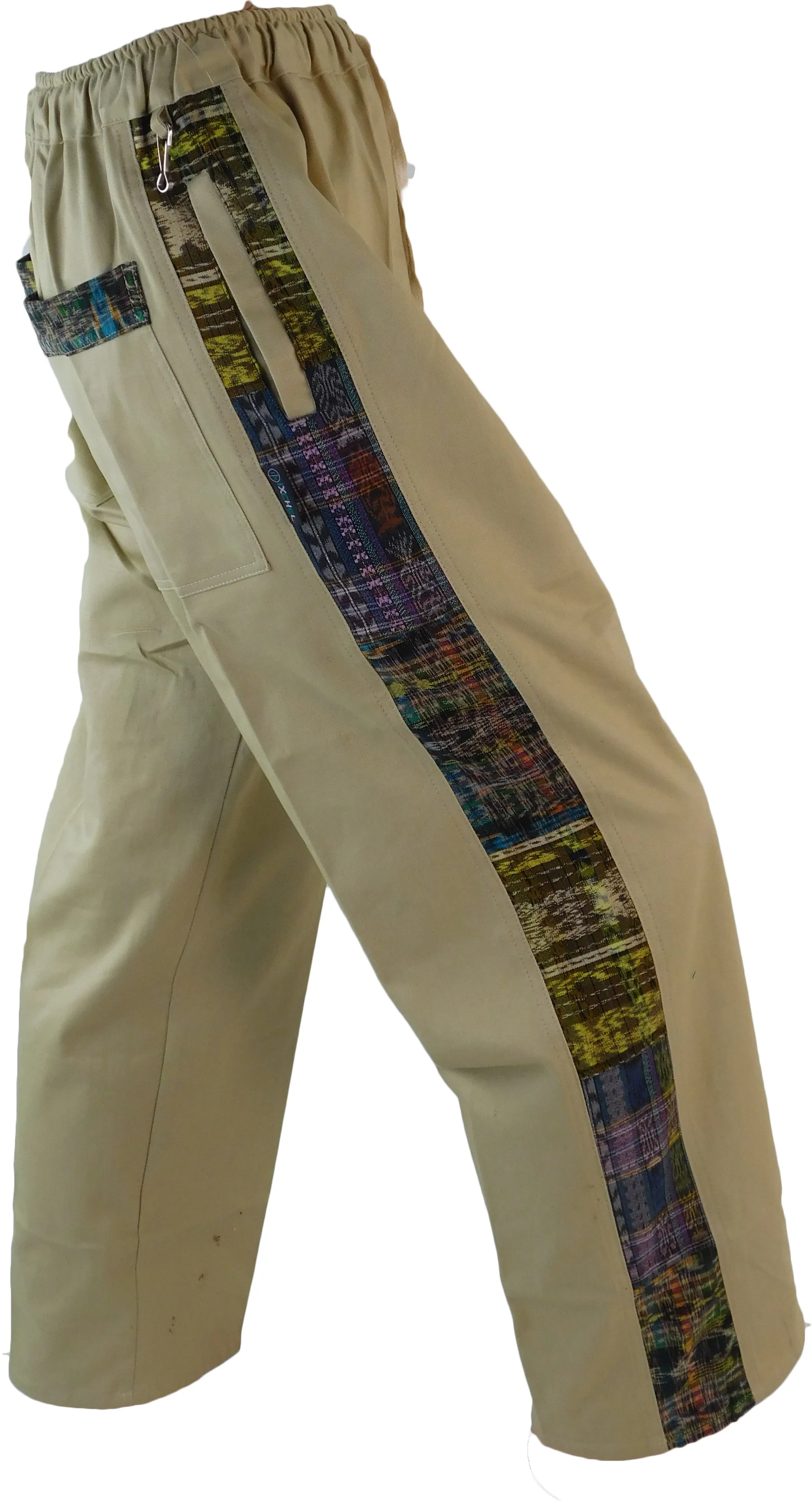 Garment dyed Patchwork Pants with hand woven patches