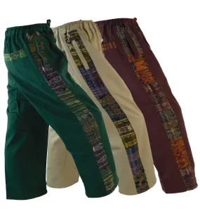 Garment dyed Patchwork Pants with hand woven patches